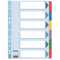 Esselte Intercalaires en carton, uni,A4,6 pièces,multicolore