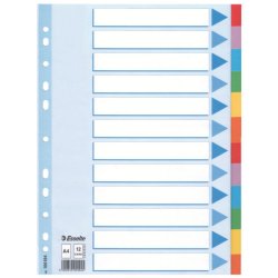 Esselte Multi-coloured Cardboard Dividers intercalaire 10 pièce(s)