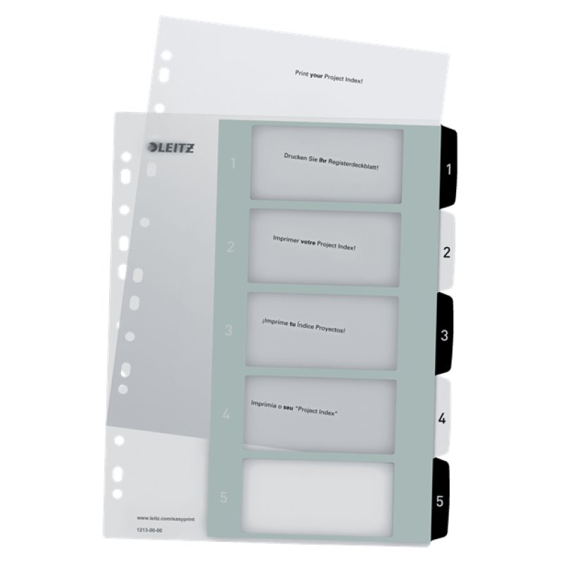 Leitz WOW intercalaire Polypropylène (PP) Noir, Blanc