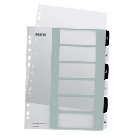 LEITZ Intercalaires en plastique WOW, numéroté, 1-6