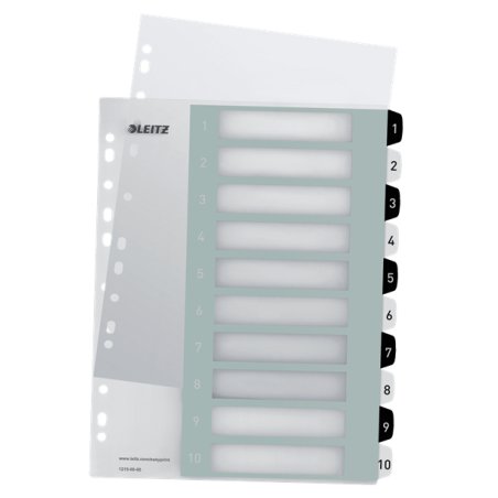 LEITZ Intercalaires en plastique WOW, numéroté, 1-10