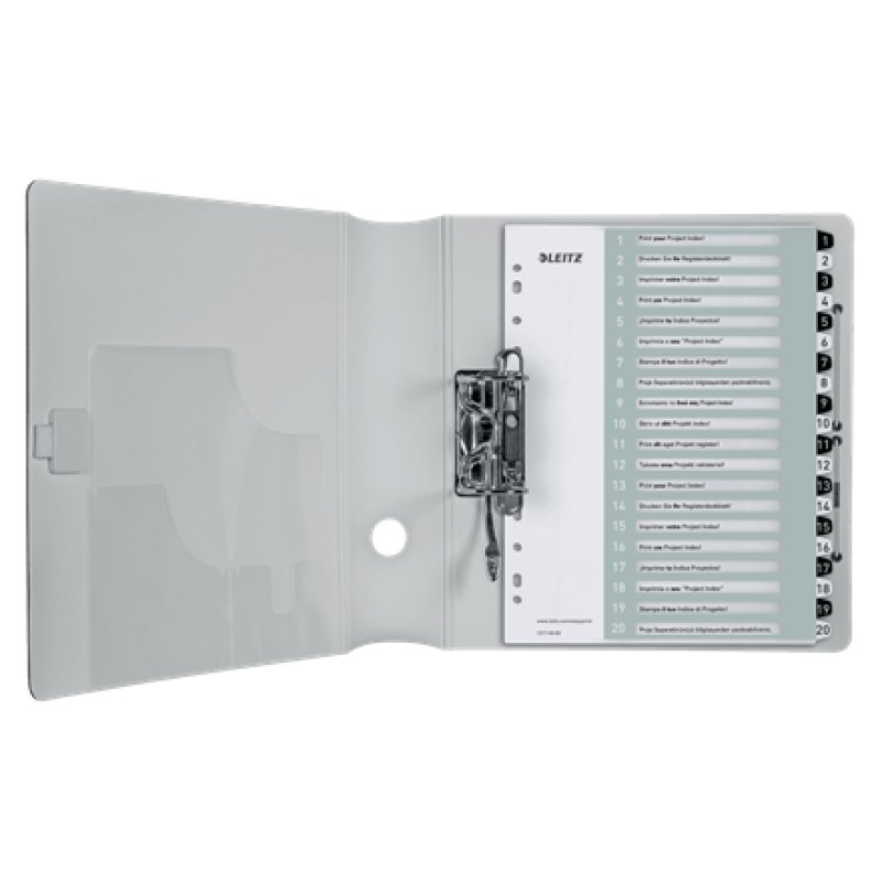 LEITZ Intercalaires en plastique WOW, numéroté, 1-20