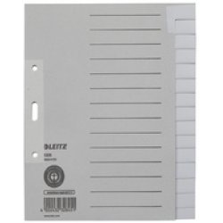 LEITZ Intercalaires en papier naturel, blanc, A5, 15 touches