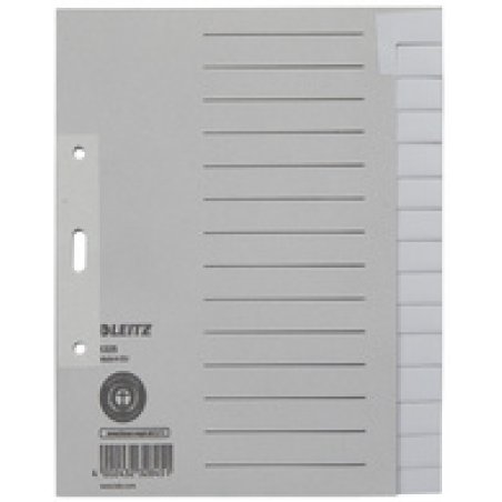 LEITZ Intercalaires en papier naturel, blanc, A5, 15 touches