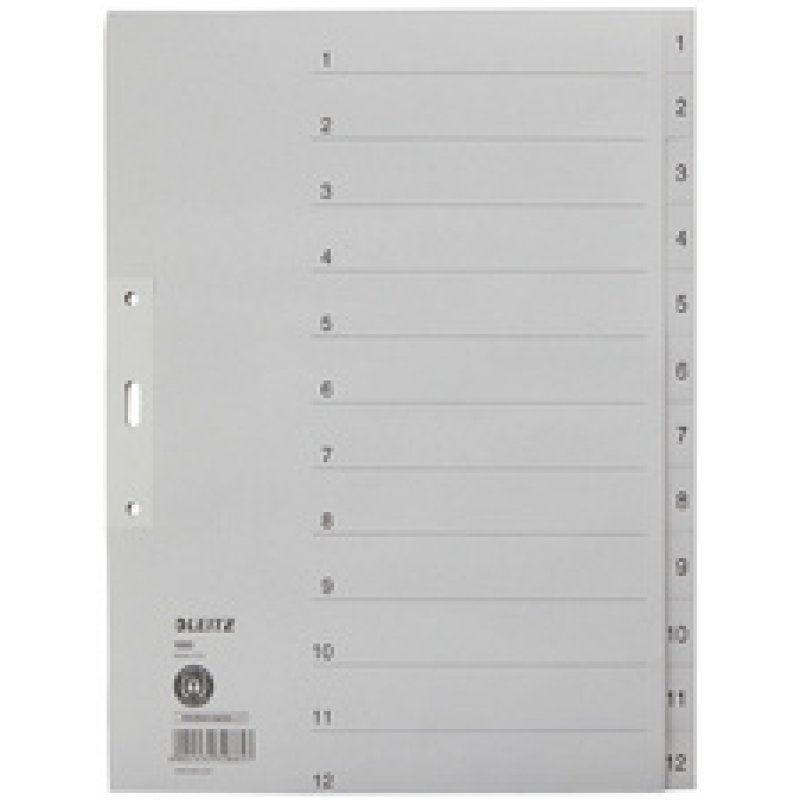 LEITZ Intercalaires en papier naturel, numéroté, format A4