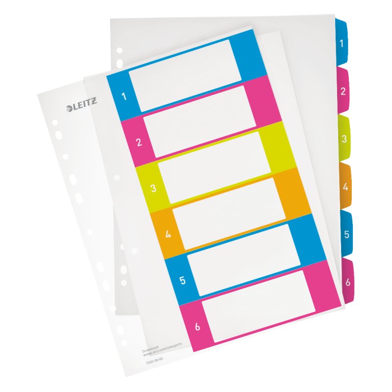 Leitz 12420000 tab index Numeric tab index Polypropylene (PP) Multicolour