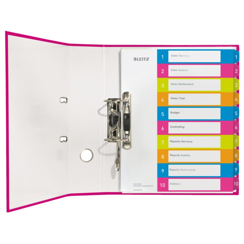 Leitz 12430000 intercalaire de classement Onglet avec index numérique Polypropylène (PP) Multicolore