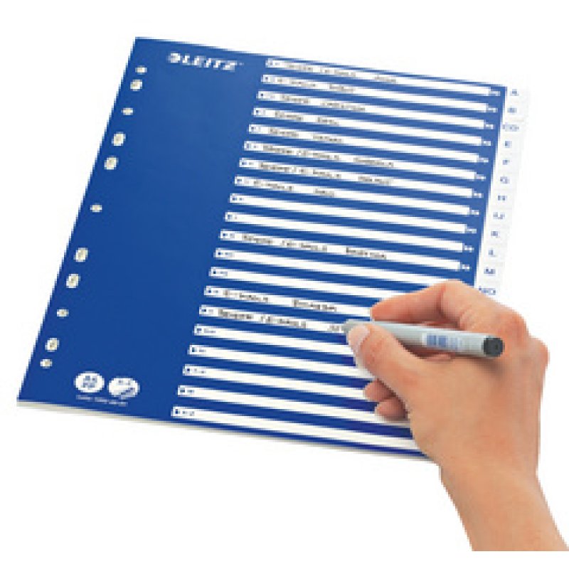LEITZ Intercalaires en plastique, A-Z, A4, 21 touches, PP