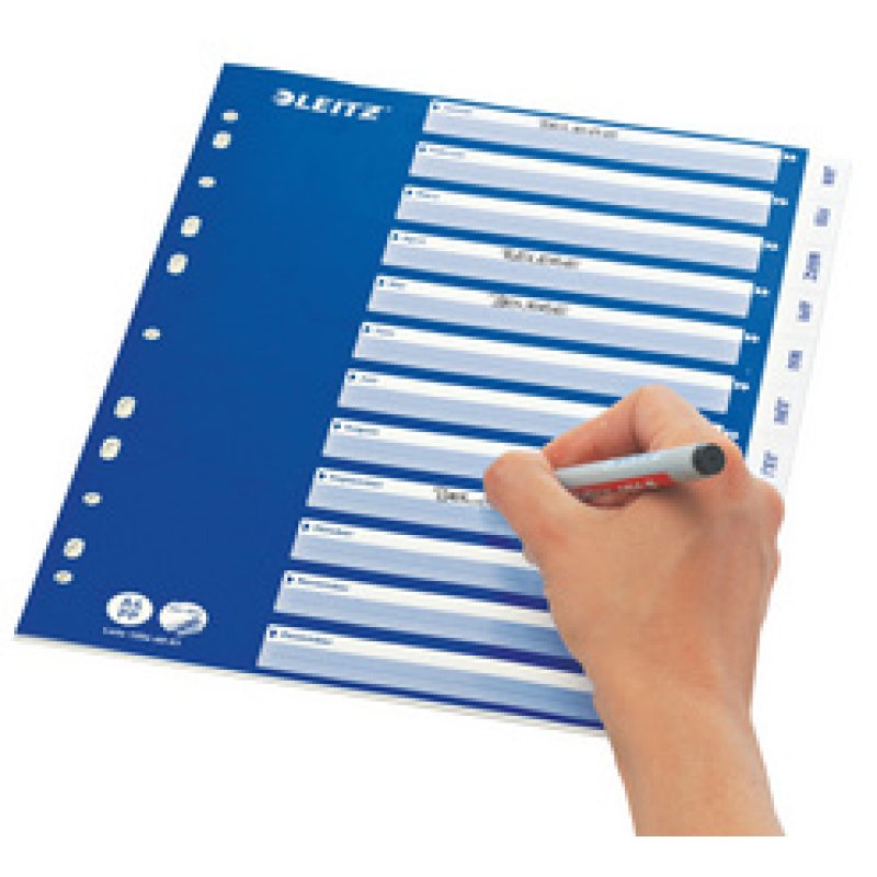 LEITZ Kunststoff-Register, Monate, A4, Jan.-Dez., PP, weiß