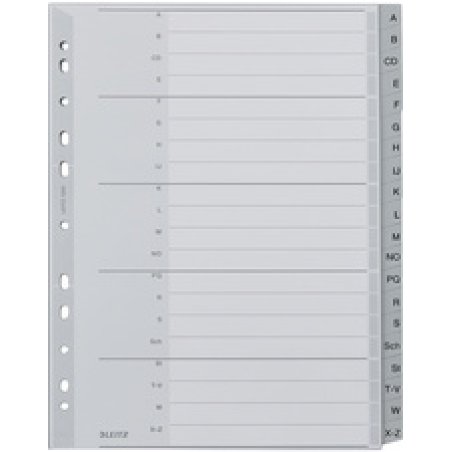 LEITZ Intercalaires en plastique, A-Z, format A4 extra large