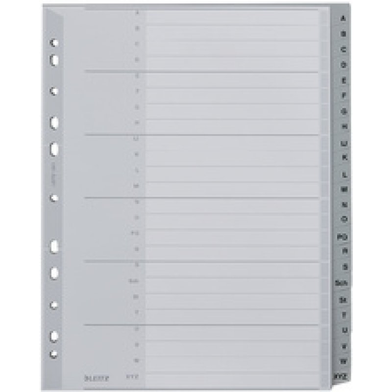 LEITZ Intercalaires en plastique, A-Z, format A4 extra large