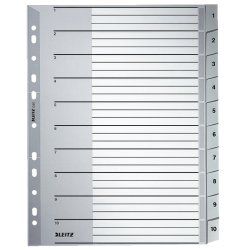 Leitz 12800000 tab index Numeric tab index Cardboard Grey