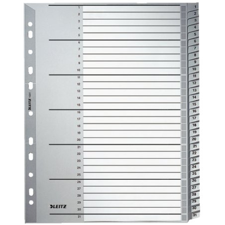 Leitz 12810000 tab index Numeric tab index Cardboard Grey