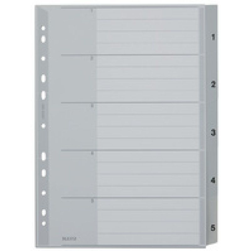 LEITZ Intercalaires en plastique, numéroté, format A4 extra