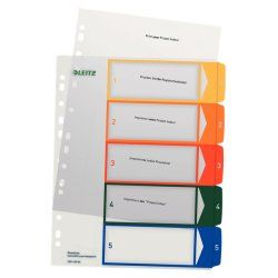 Esselte 12910000 intercalaire de classement Onglet avec index numérique Polypropylène (PP) Multicolore