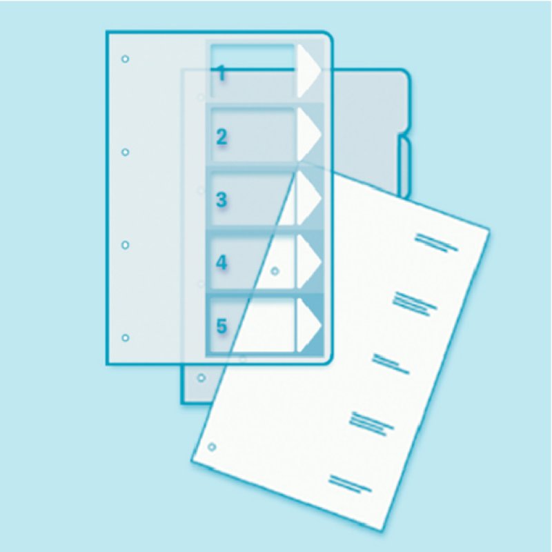 LEITZ Intercalaires en plastique, numéroté, format A4 extra