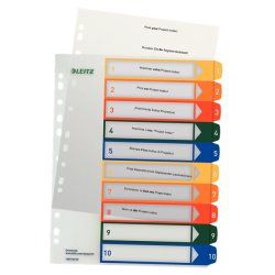 Esselte 12930000 intercalaire de classement Onglet avec index numérique Polypropylène (PP) Multicolore