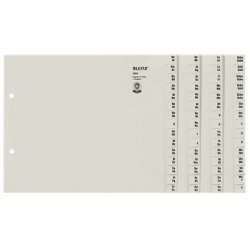 LEITZ Tauenpapier-Register, A-Z, für 4 Ordner, grau