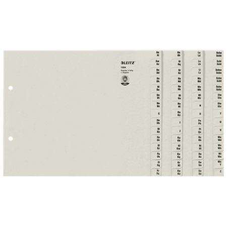 LEITZ Tauenpapier-Register, A-Z, für 4 Ordner, grau