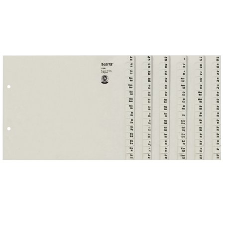 Leitz 13080085 tab index Alphabetic tab index Paper Grey