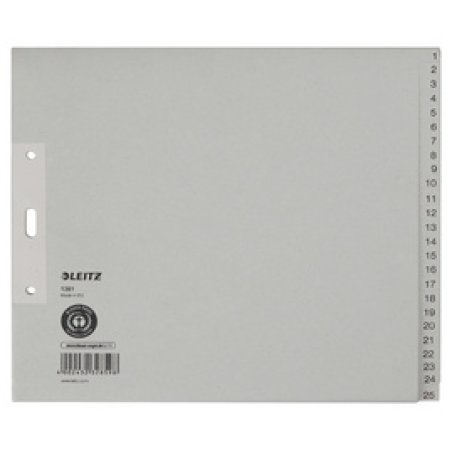 LEITZ Intercalaires en papier naturel, numéroté, A4 , 26 - 5