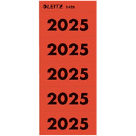 LEITZ Etiquette imprimée pour classeur "Année 2025", rouge
