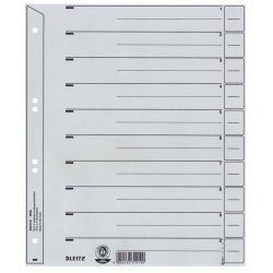 Leitz 16500085 tab index Numeric tab index Cardboard Grey