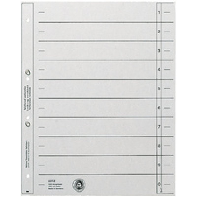 LEITZ Intercalaires, format A4 extra large, en carton solide