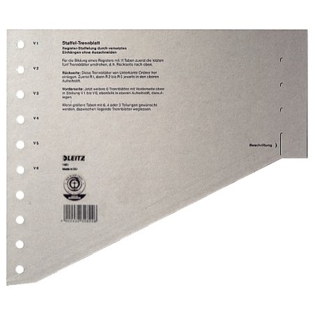 Leitz 16510085 tab index Blank tab index Carton Grey
