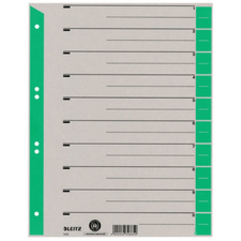 LEITZ Intercalaires, format A4 extra large, en carton solide