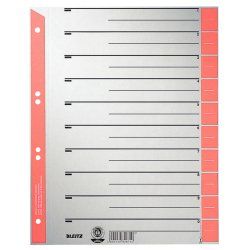 Leitz 16520025 tab index Numeric tab index Cardboard Grey, Red