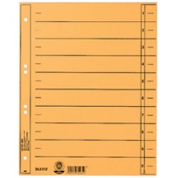 LEITZ Intercalaires, format A4 extra large,en carton manille