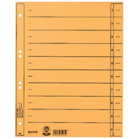 LEITZ Intercalaires, format A4 extra large,en carton manille