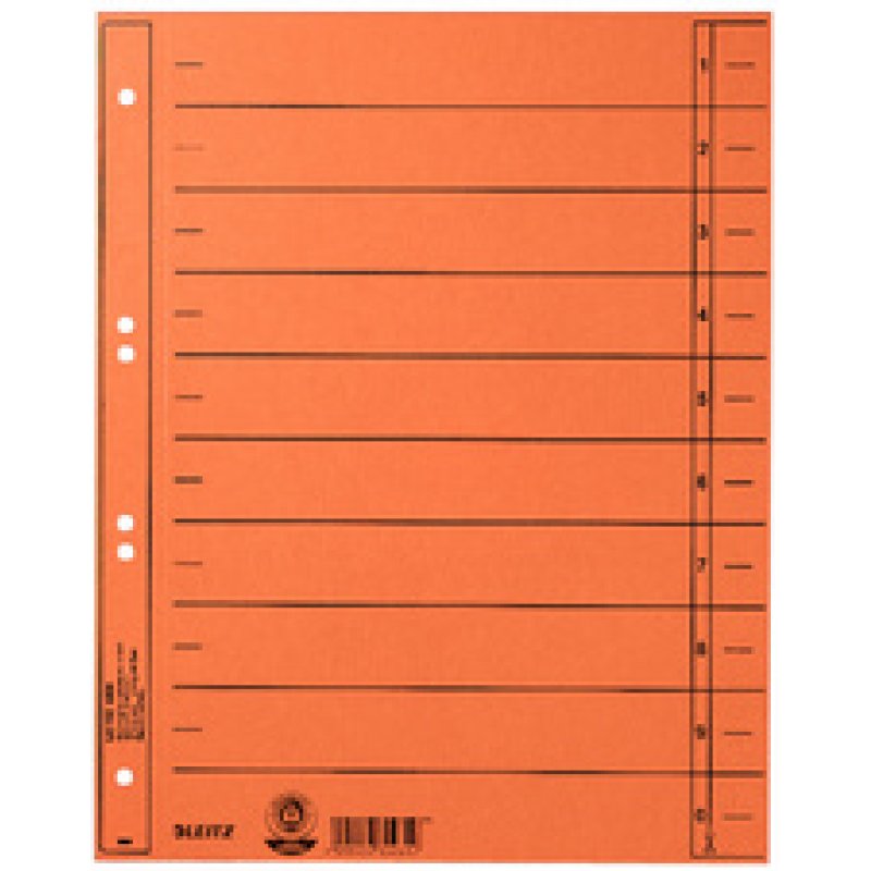 LEITZ Intercalaires, format A4 extra large,en carton manille