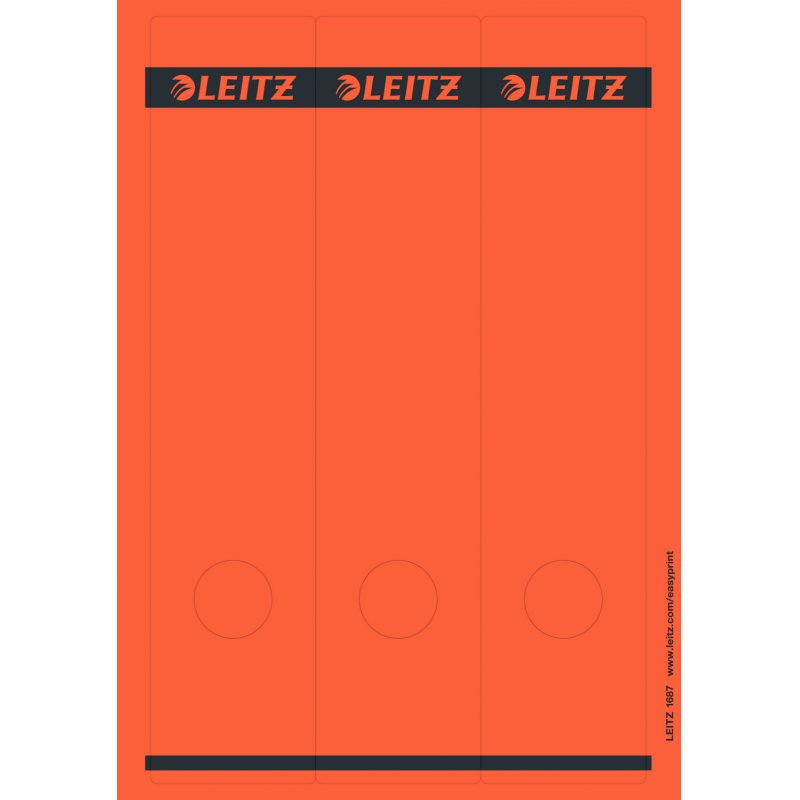 LEITZ Etiquette pour dos de classeur, 61 x 285 mm, rouge