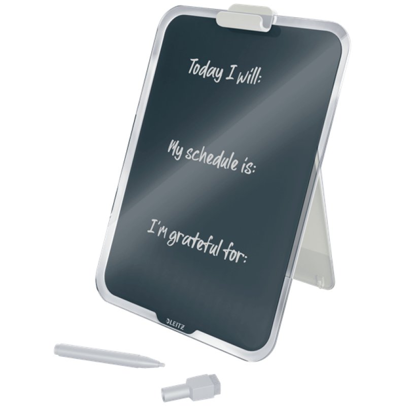 LEITZ Chevalet de bureau en verre Cosy, gris