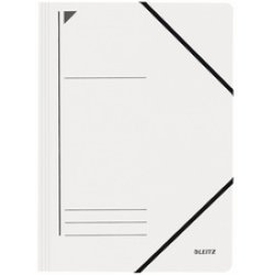 LEITZ Chemise à élastique, format A4, carton, blanc