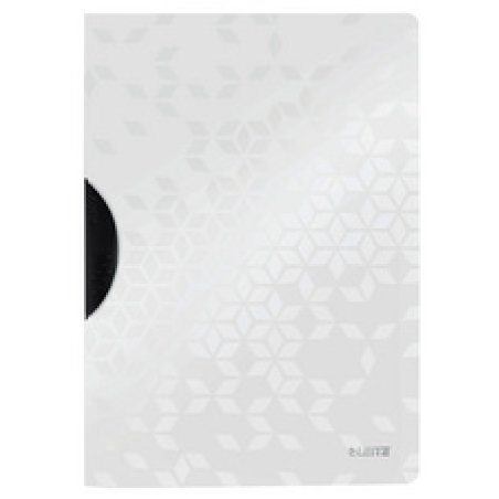 LEITZ Chemise à clip WOW ColorClip, A4, PP, blanc métallisé