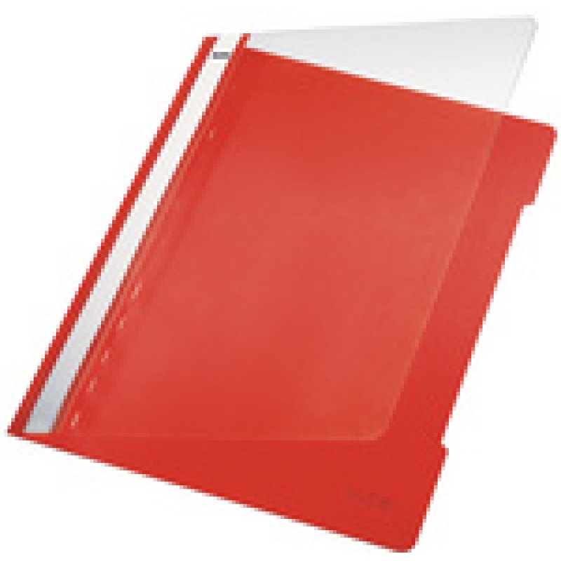 LEITZ chemise à lamelle Standard, format A4, PVC,rouge clair