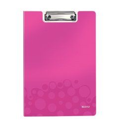 Leitz WOW Clipfolder with cover clipboard A4 Metal, Polyfoam Pink