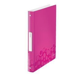 Leitz WOW ring binder A4 Metallic, Pink