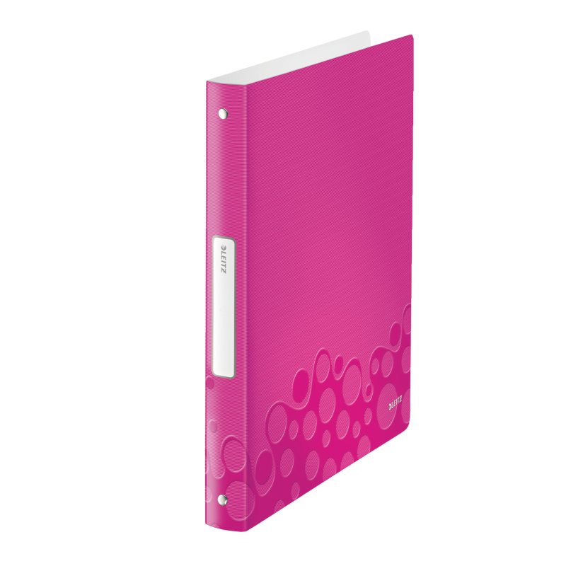 Leitz WOW ring binder A4 Metallic, Pink