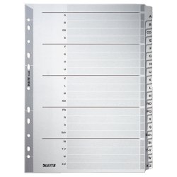 LEITZ Intercalaires, mylar, carton, A-Z, A4, 20 touches,gris