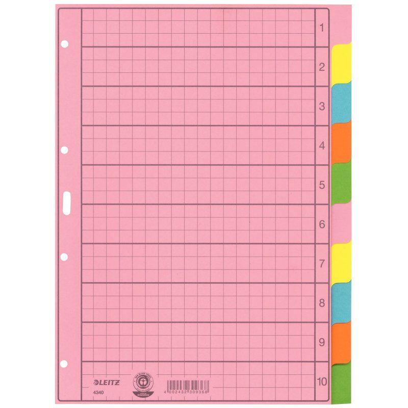 Leitz 43400000 tab index Blank tab index Paper Multicolour