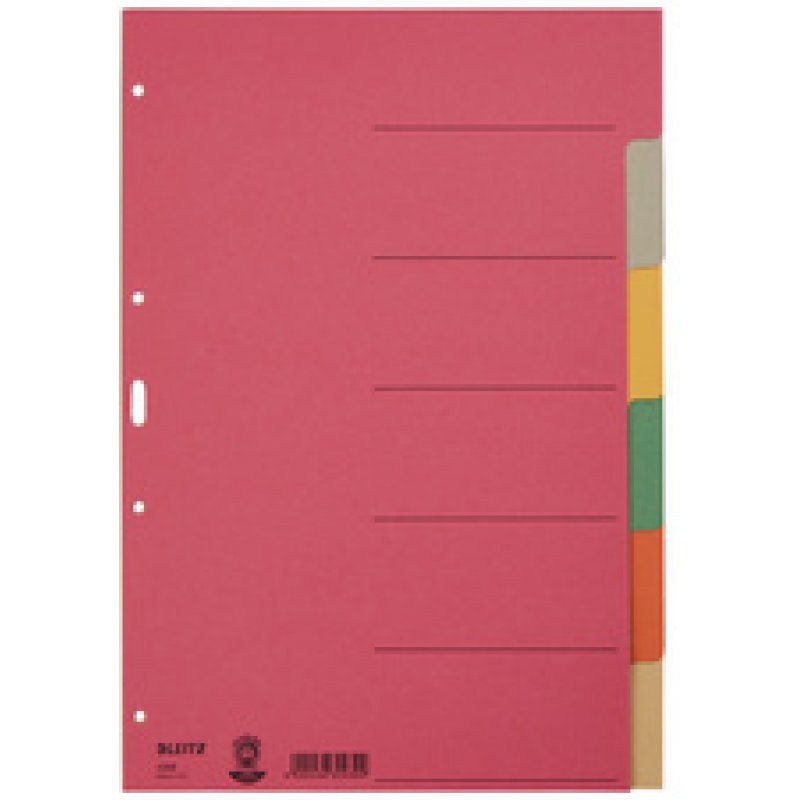 LEITZ Intercalaires en carton extra solide, blanc, A4, 10