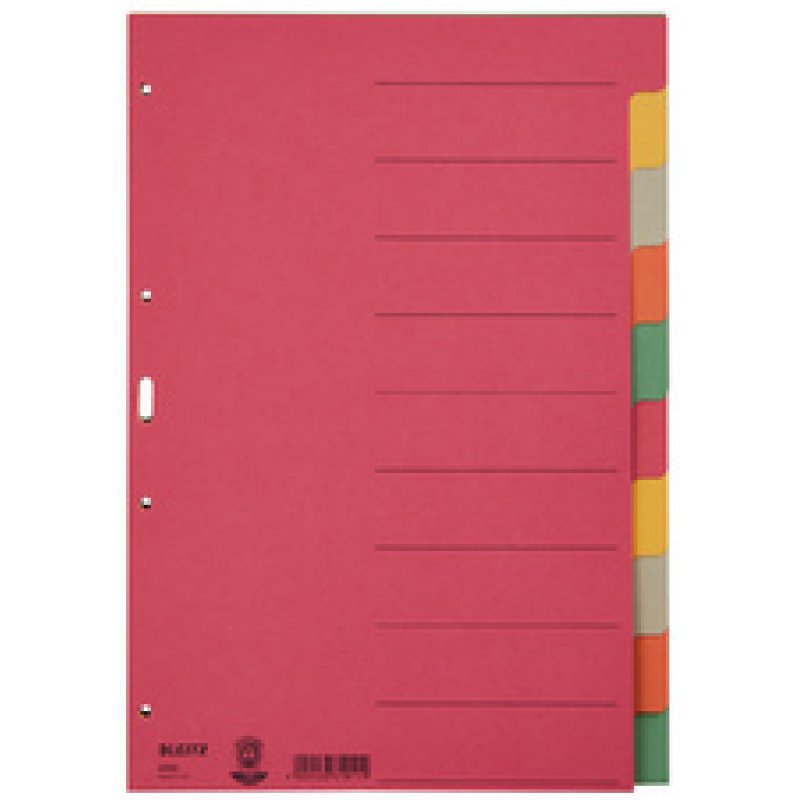 LEITZ Intercalaires en carton extra solide, blanc, A4, 10