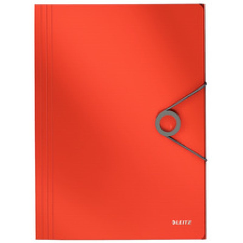 LEITZ Chemise à élastique Solid, A4, PP, rouge clair