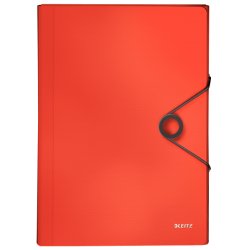 LEITZ Trieur ménager Solid, A4, PP, 6 compartiments, rouge