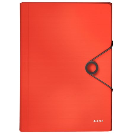 LEITZ Trieur ménager Solid, A4, PP, 6 compartiments, rouge