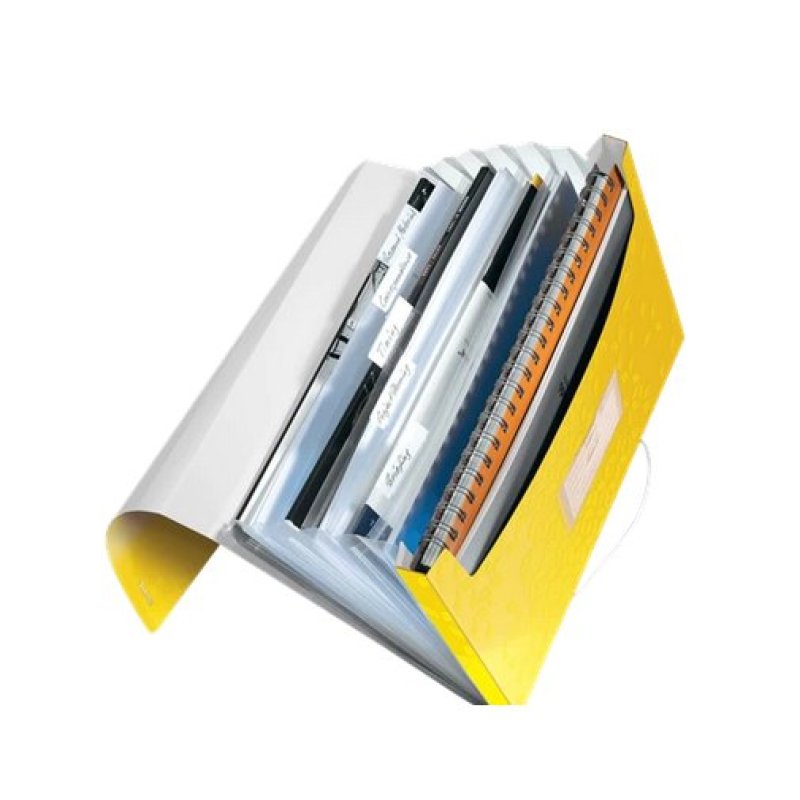 LEITZ Trieur ménager WOW, A4, PP, 6 compartiments, jaune